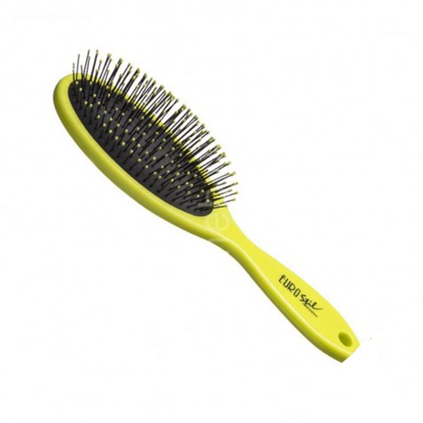 Eurostil oval cepillo mediano verde fluor 1un