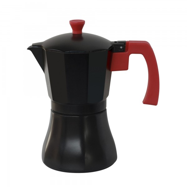 Cafetera aluminio induccion negra  9taza Cafetera aluminio induccion negra  9taza