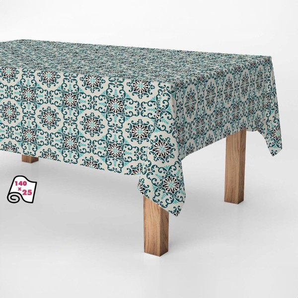 Rollo de hule antimanchas azulejo retro 1,40 x 25 m